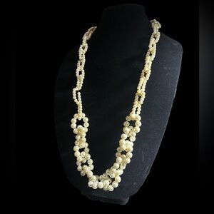 Faux Pearl Link 36” Long necklace no clasp simply wear by placing over head
